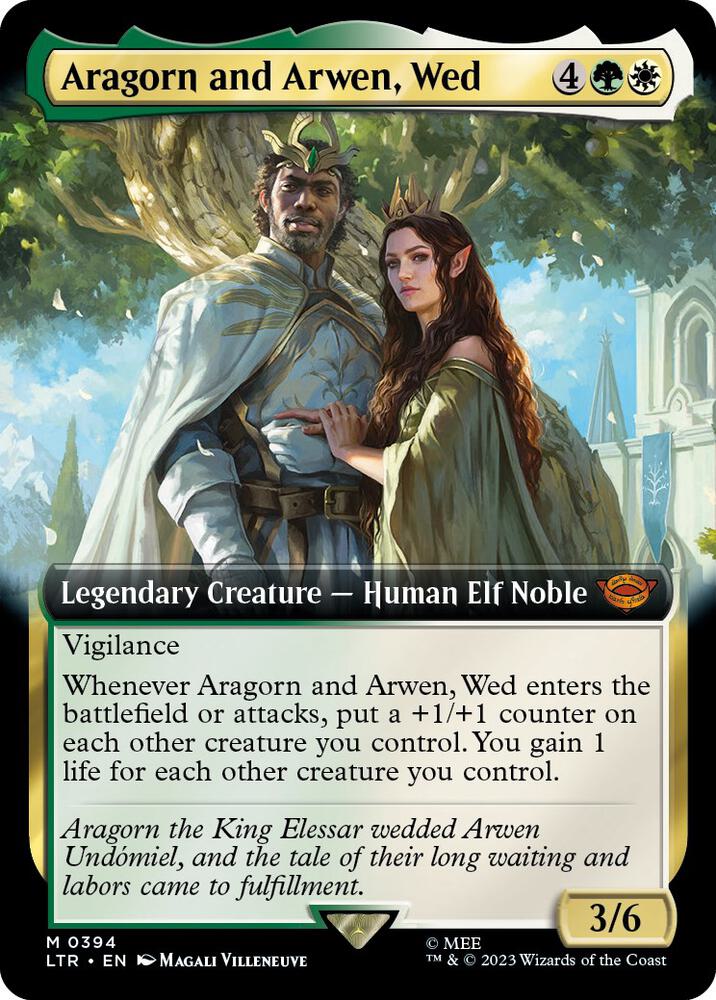 Aragorn and Arwen, Wed 394/281 (Universes Beyond: The Lord of the Rings: Tales of Middle-earth)  - Extended Art