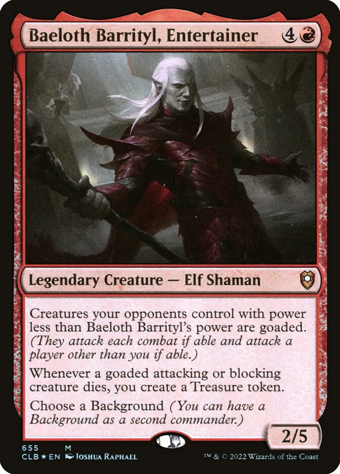 Baeloth Barrityl Entertainer 655 (Commander Legends: Battle for Baldur's Gate)  - Foil