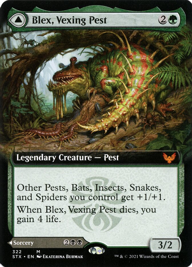 Blex, Vexing Pest // Search for Blex 322/275 (Strixhaven: School of Mages)