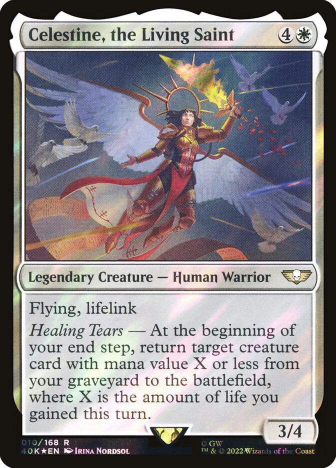 Celestine the Living Saint  10★/617 (Universes Beyond: Warhammer 40,000)  - Surge Foil
