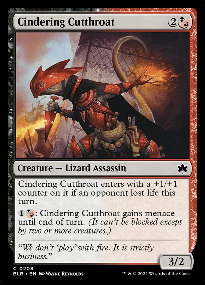 Cindering Cutthroat 208/281 (Bloomburrow) - Foil