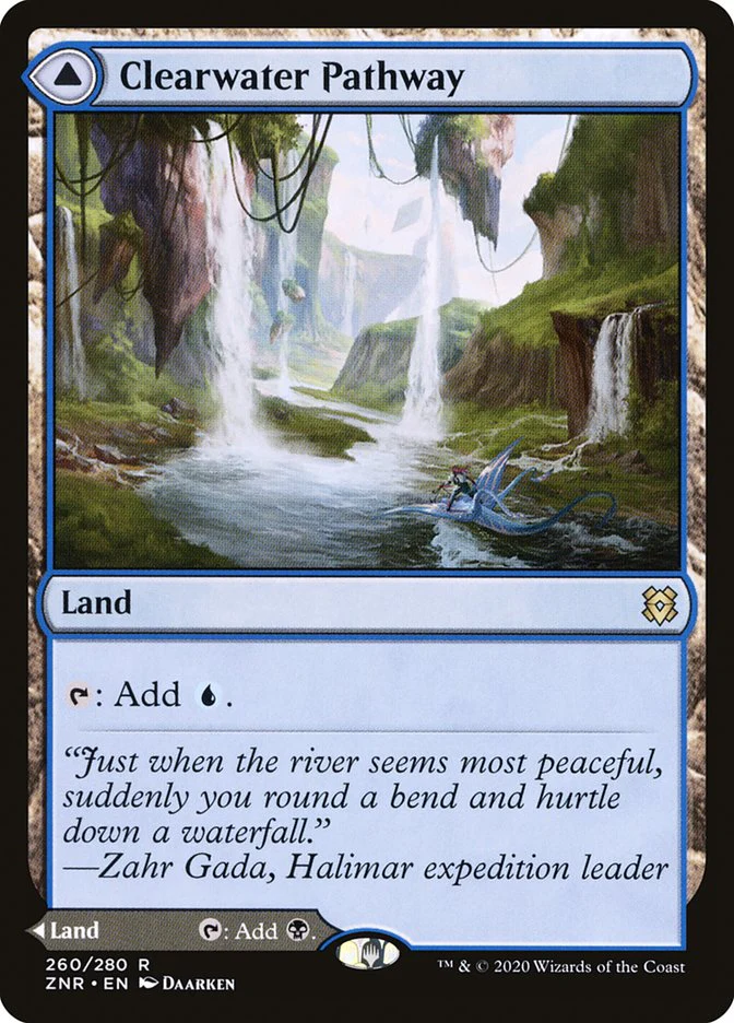 Clearwater Pathway // Murkwater Pathway 260 (Zendikar Rising)  - Foil