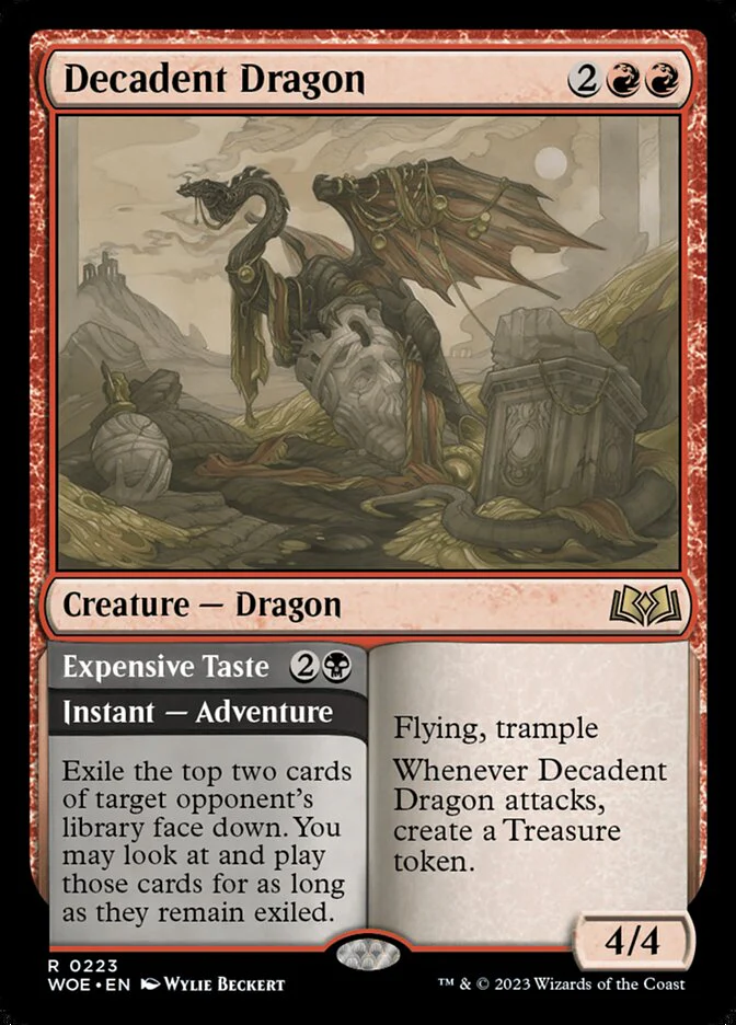 Decadent Dragon // Expensive Taste 223/276 (Wilds of Eldraine)