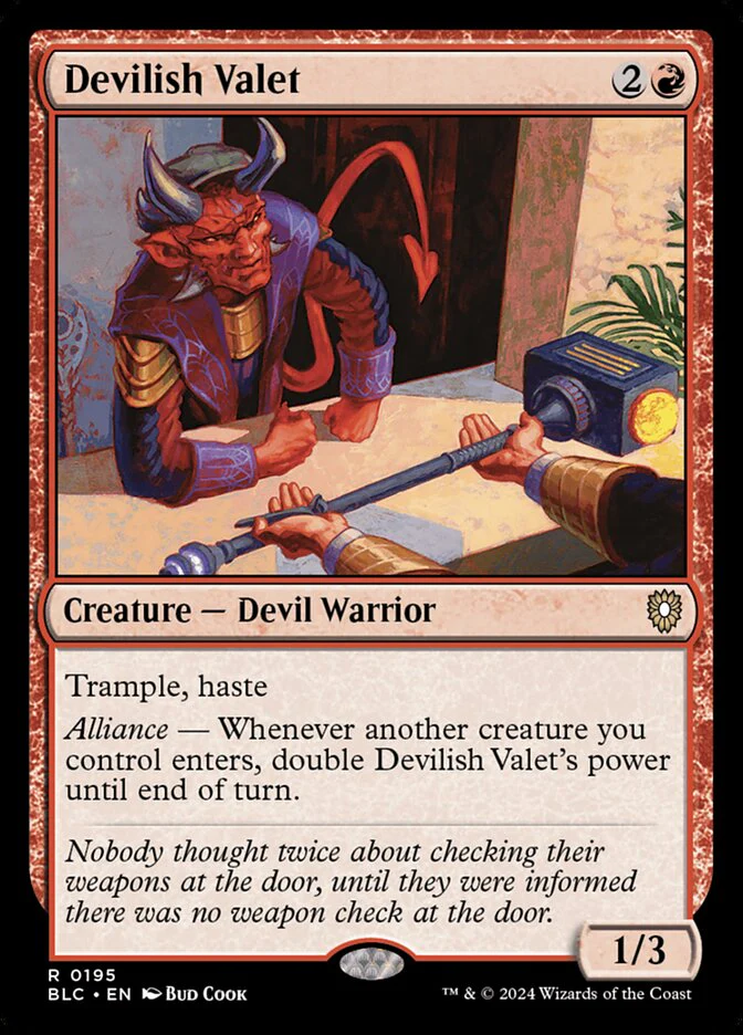Devilish Valet 195 (Commander: Bloomburrow)