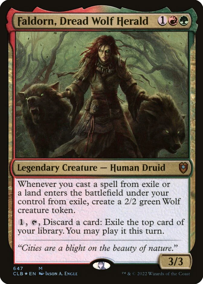 Faldorn Dread Wolf Herald 647 (Commander Legends: Battle for Baldur's Gate)  - Foil