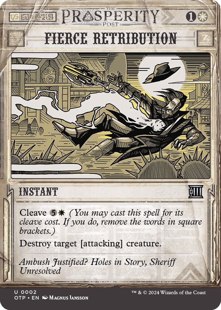 Fierce Retribution 2/65 (Outlaws of Thunder Junction: Breaking News)  - Showcase Foil