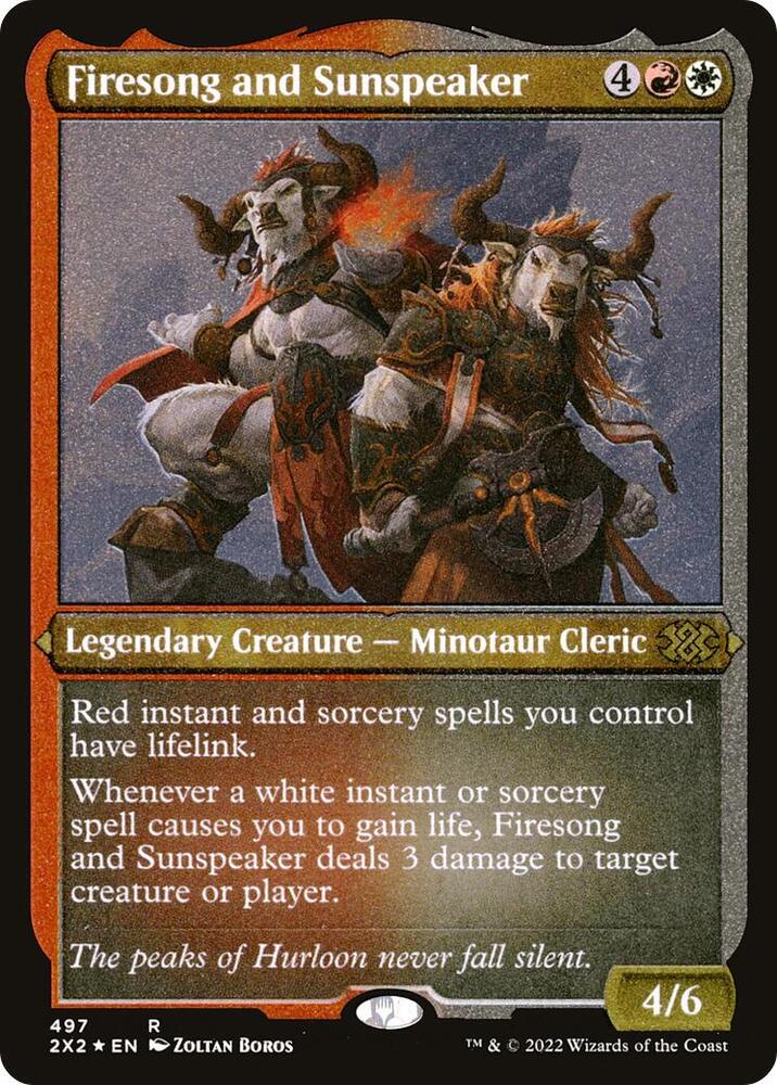 Firesong and Sunspeaker Foil Etched 497 (Double Masters 2022)  - Foil