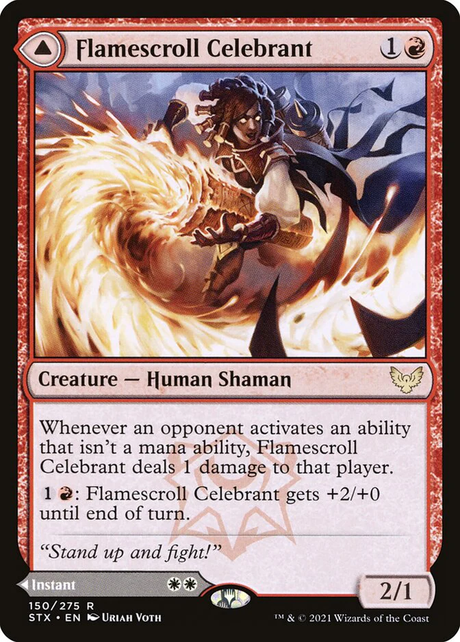 Flamescroll Celebrant // Revel in Silence 150/275 (Strixhaven: School of Mages)
