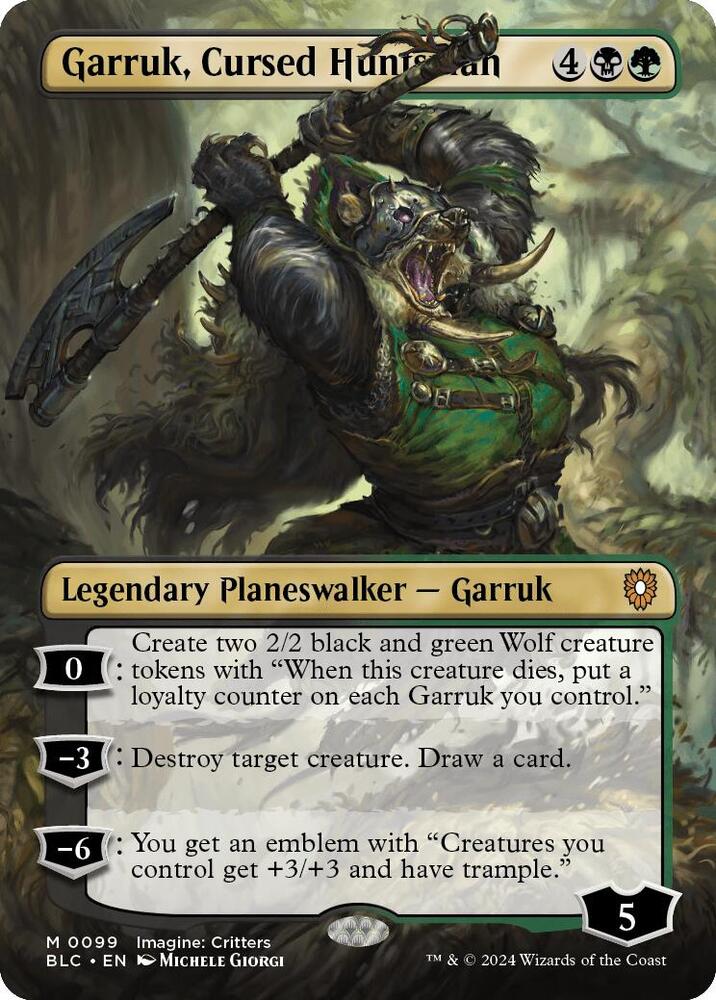 Garruk, Cursed Huntsman 99/40 (Commander: Bloomburrow)  - Borderless Foil