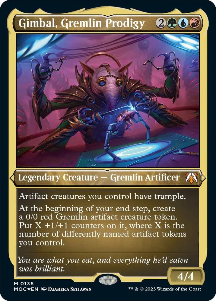 Gimbal Gremlin Prodigy Display Commander Thick Stock 136 (Commander: March of the Machine)  - Foil