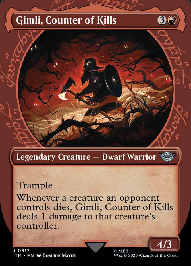 Gimli, Counter of Kills 312 (Universes Beyond: The Lord of the Rings: Tales of Middle-earth)  - Showcase Foil