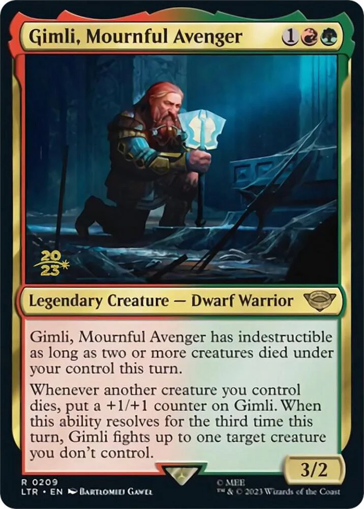 Gimli Mournful Avenger 209s/86 (Prerelease Cards)  - Foil
