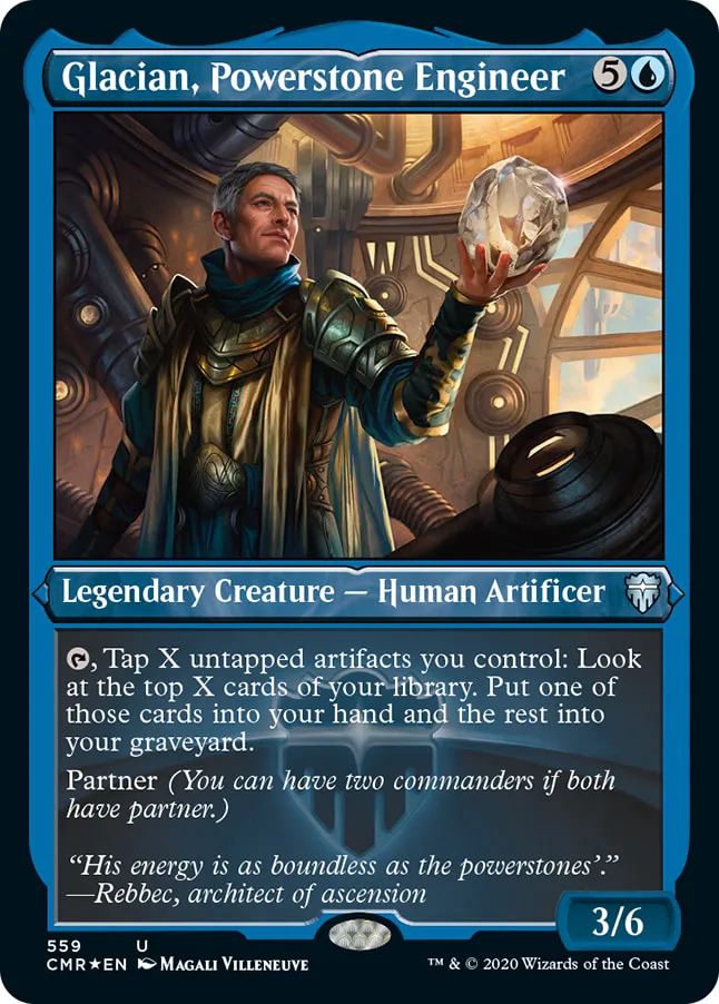 Glacian, Powerstone Engineer 559 (Commander Legends)  - Etched Foil