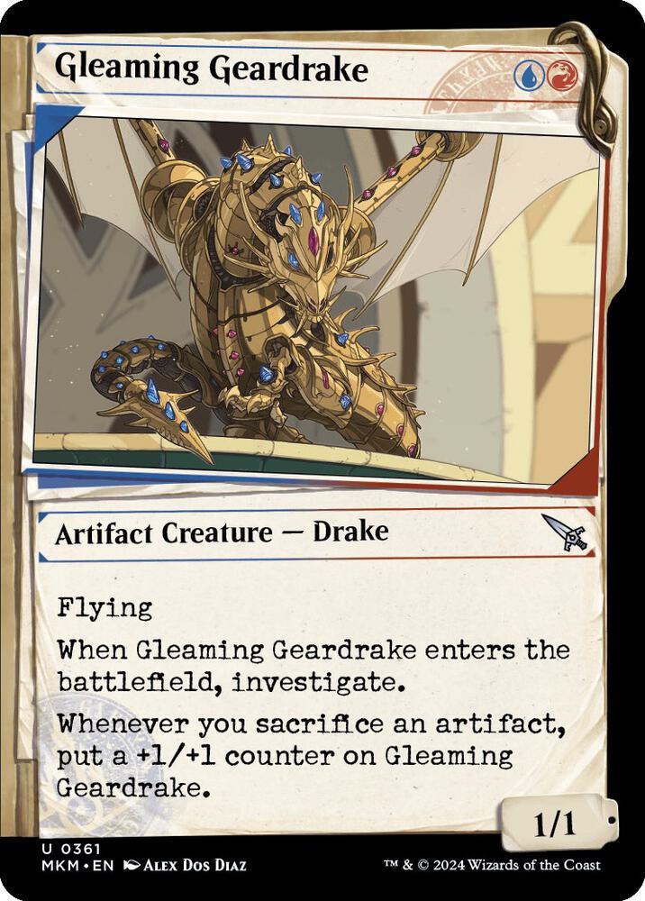 Gleaming Geardrake 361/286 (Murders at Karlov Manor)  - Showcase Foil