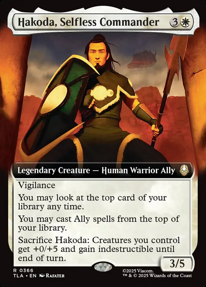 Hakoda, Selfless Commander  366 (Avatar: The Last Airbender)  - Extended Art Foil