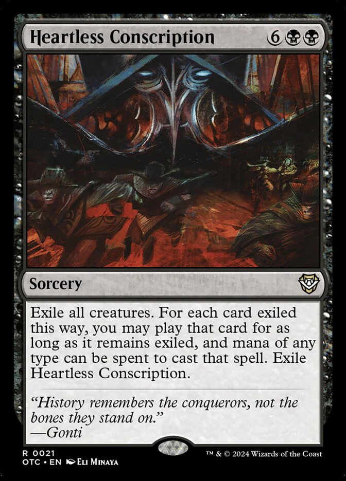 Heartless Conscription 21/342 (Commander: Outlaws of Thunder Junction)