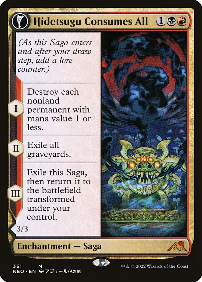 Hidetsugu Consumes All // Vessel of the All-Consuming 361 (Kamigawa: Neon Dynasty) - Showcase Foil
