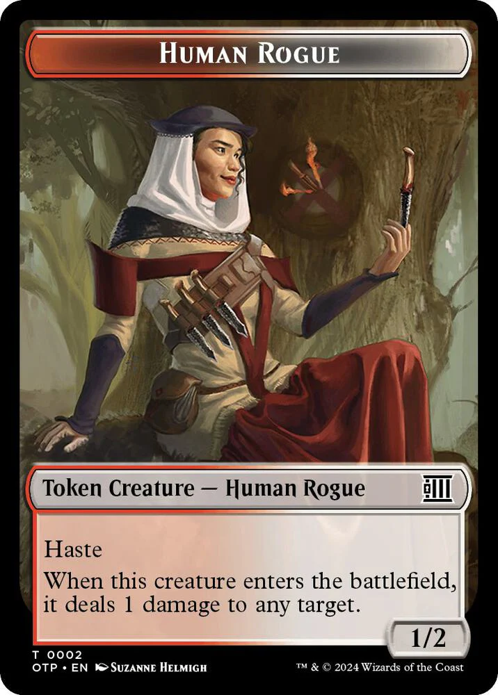 Human Rogue Plot Double Sided Token 2 // 20 (Outlaws of Thunder Junction: Breaking News)
