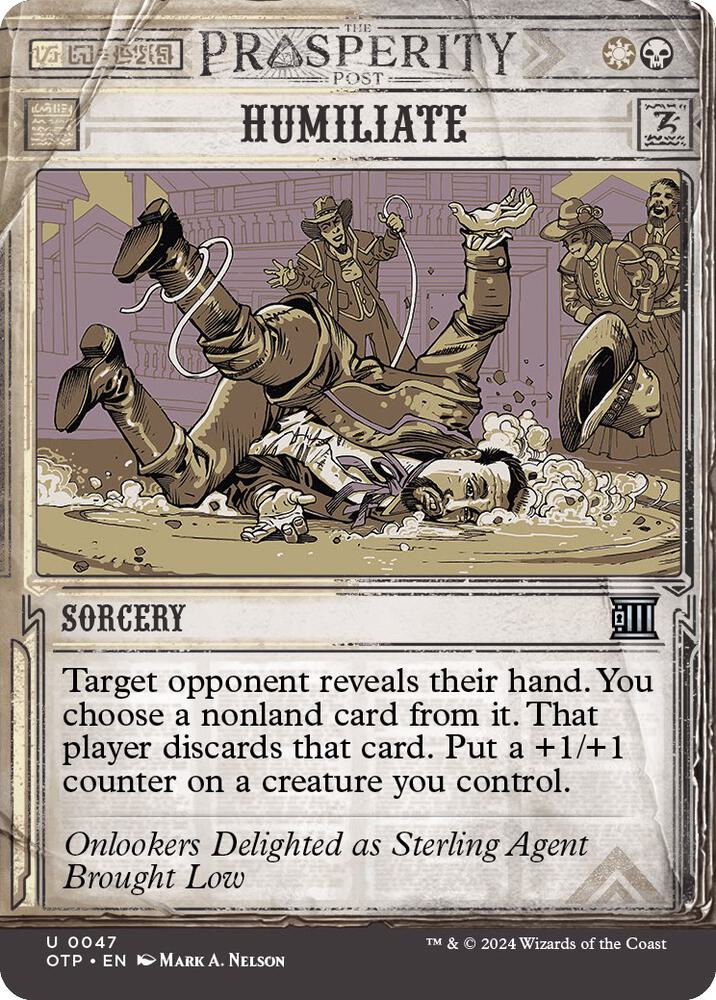 Humiliate 47/65 (Outlaws of Thunder Junction: Breaking News)  - Showcase Foil
