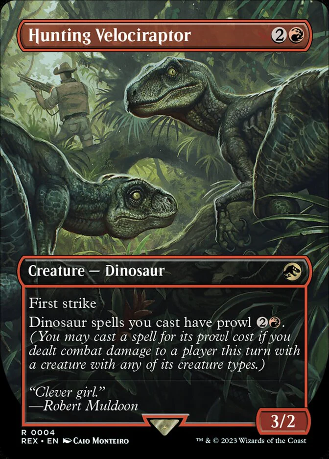 Hunting Velociraptor 4/26 (Universes Beyond: Jurassic World Collection)  - Borderless Foil