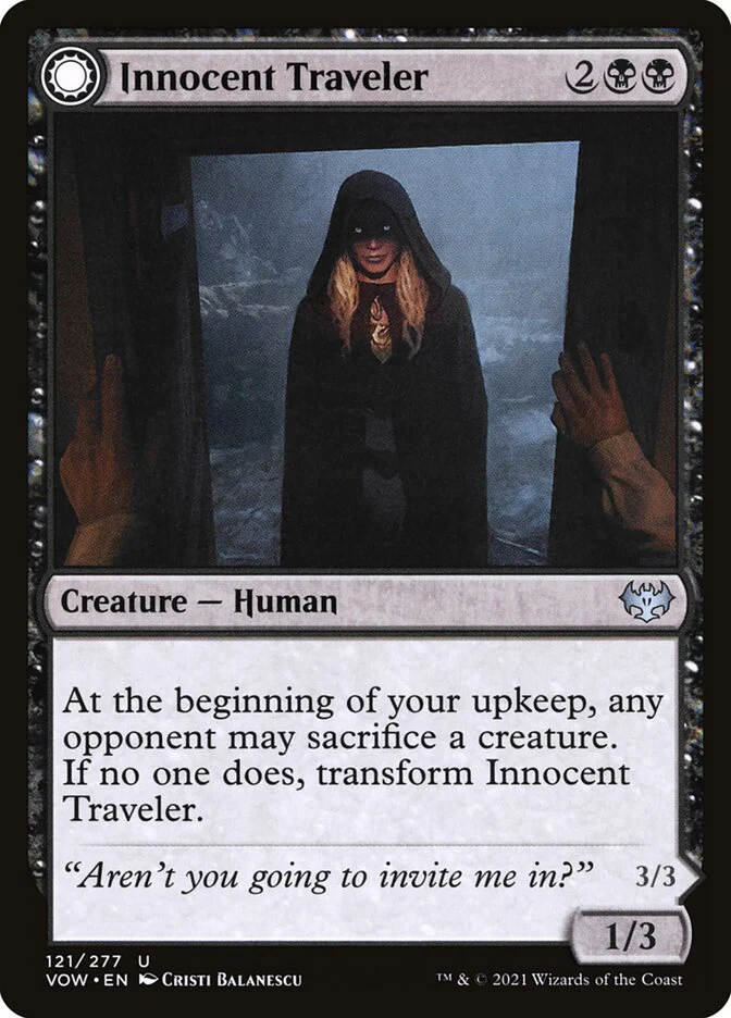 Innocent Traveler // Malicious Invader 121/277 (Innistrad: Crimson Vow)