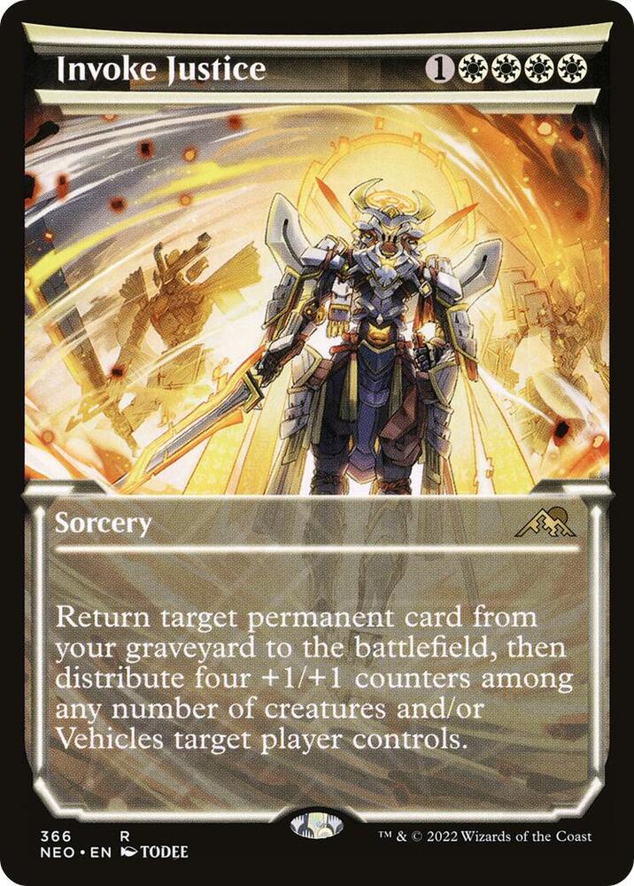 Invoke Justice 366/302 (Kamigawa: Neon Dynasty)  - Showcase Foil