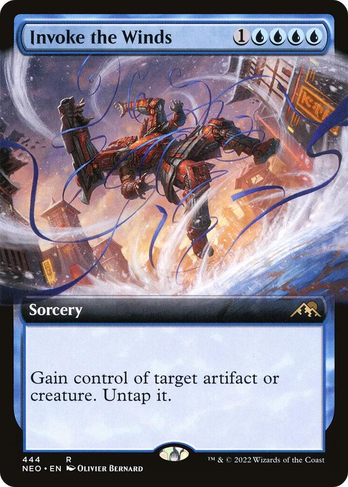 Invoke the Winds 444/302 (Kamigawa: Neon Dynasty)  - Extended Art Foil