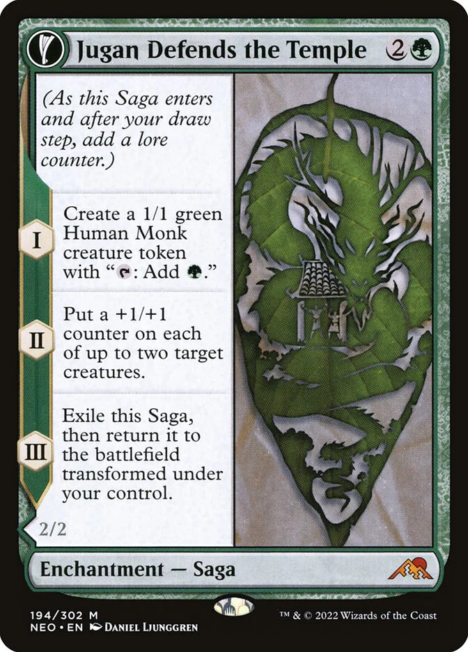 Jugan Defends the Temple // Remnant of the Rising Star 194/302 (Kamigawa: Neon Dynasty)  - Foil