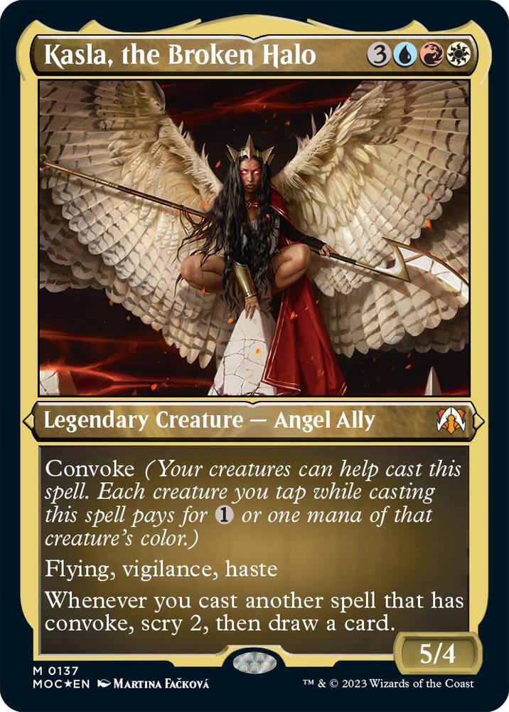 Kasla the Broken Halo Display Commander Thick Stock 137 (Commander: March of the Machine)  - Foil
