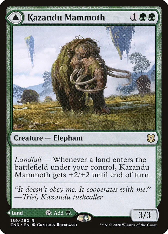 Kazandu Mammoth // Kazandu Valley 189 (Zendikar Rising)  - Foil