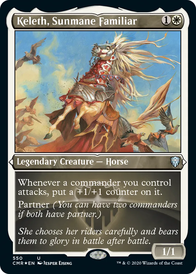 Keleth, Sunmane Familiar 550 (Commander Legends)  - Etched Foil