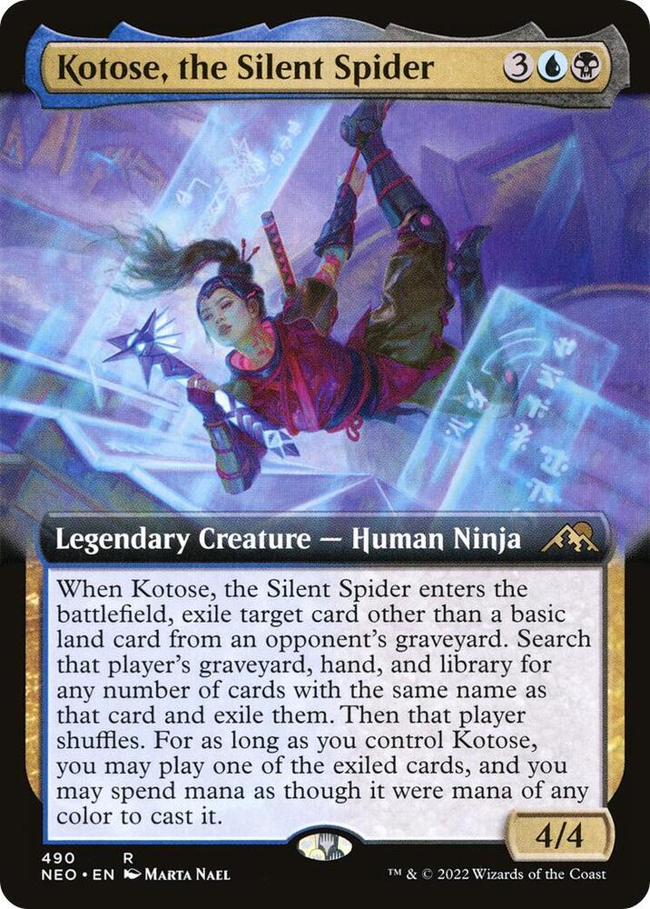 Kotose, the Silent Spider 490 (Kamigawa: Neon Dynasty)  - Extended Art Foil