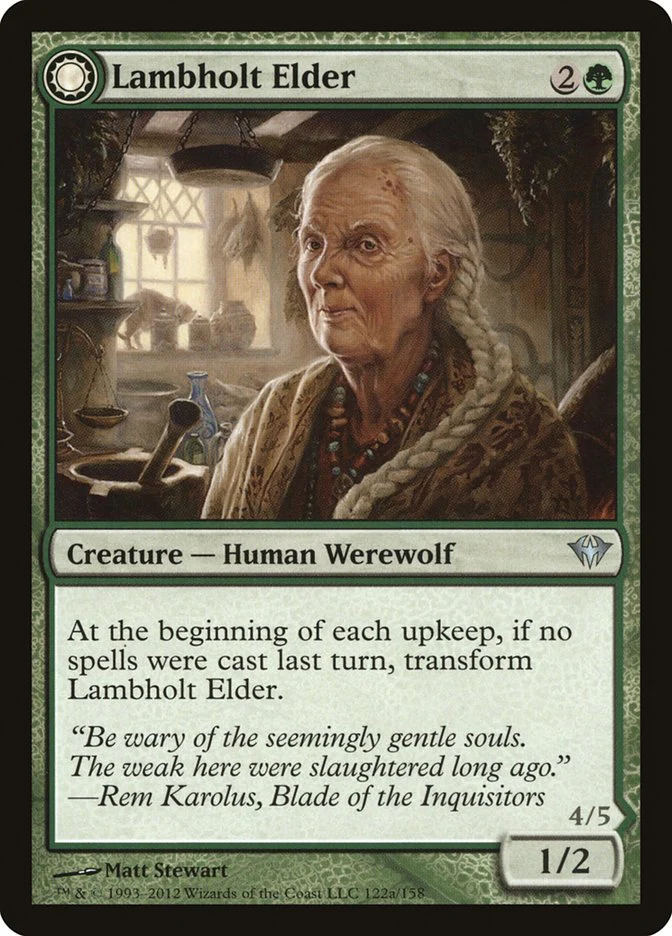 Lambholt Elder // Silverpelt Werewolf 122/158 (Dark Ascension)