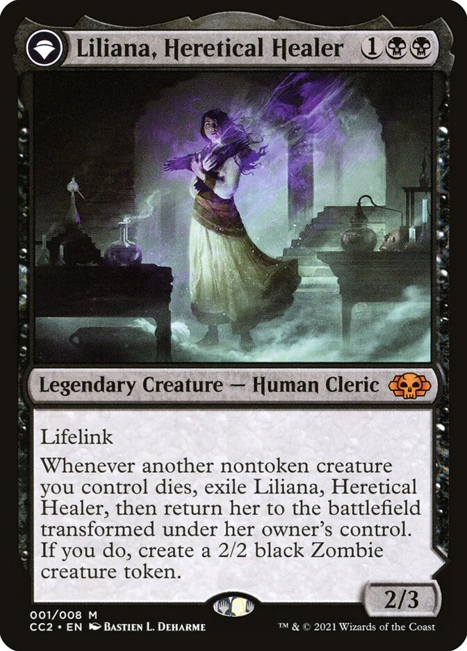 Liliana, Heretical Healer // Liliana, Defiant Necromancer 1/8 (Commander Collection: Black)