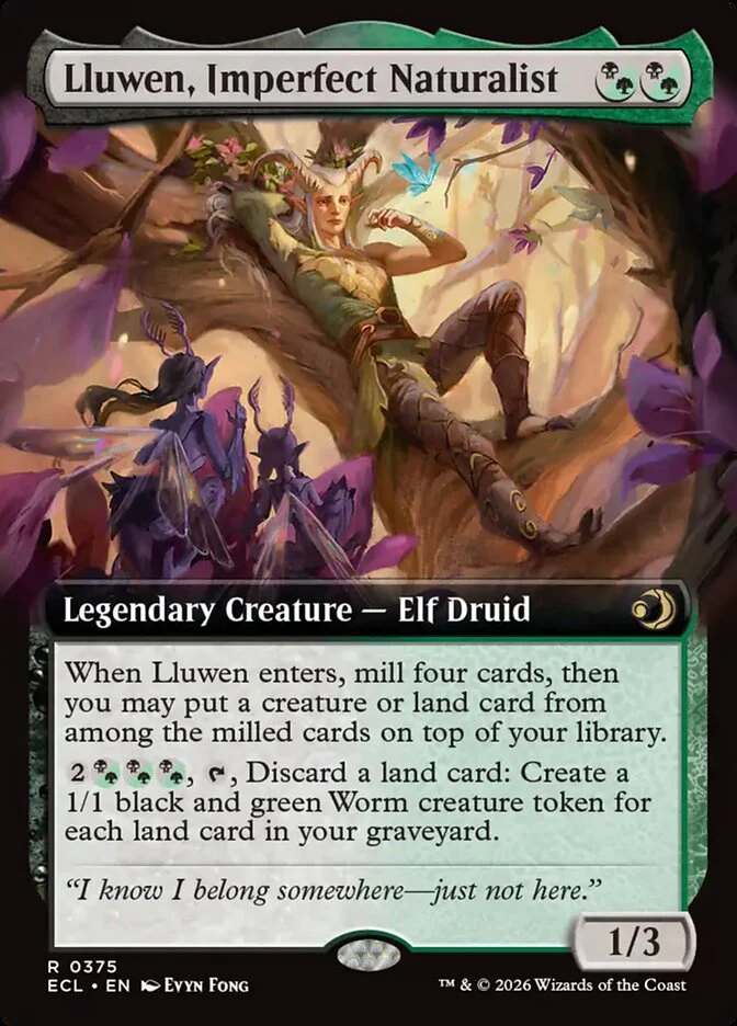 Lluwen, Imperfect Naturalist 375 (Lorwyn Eclipsed) - Extended Art Foil