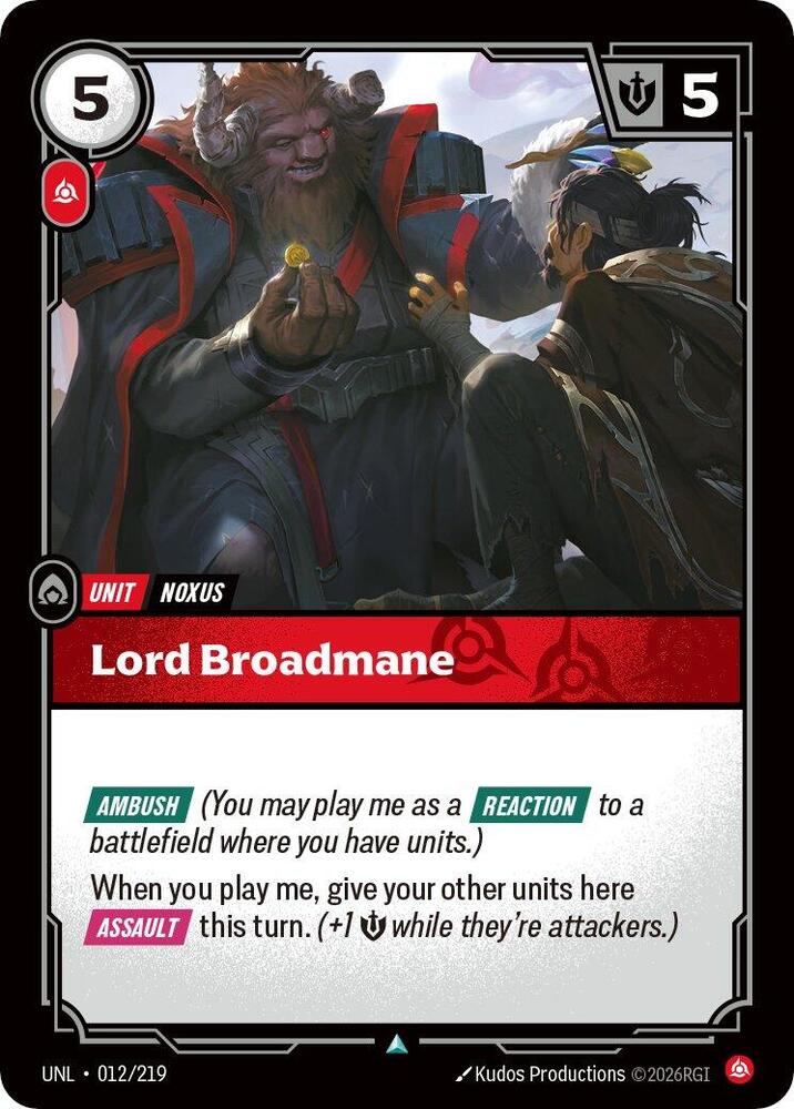 Lord Broadmane 012/219 (Unleashed) - Foil