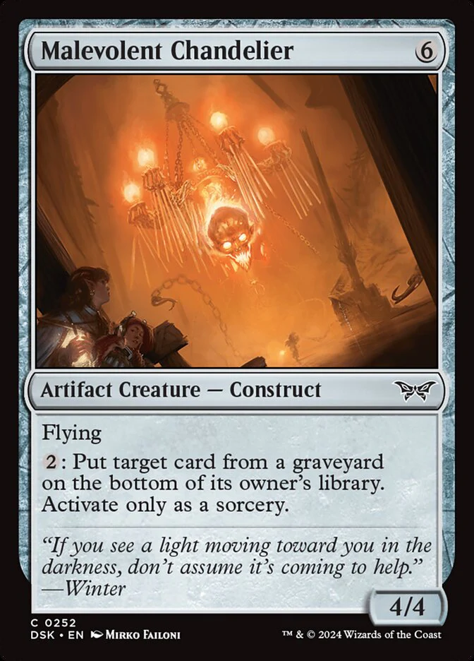 Malevolent Chandelier 252/286 (Duskmourn: House of Horror)