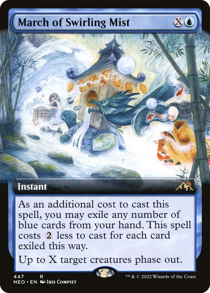 March of Swirling Mist 447/302 (Kamigawa: Neon Dynasty)  - Extended Art Foil