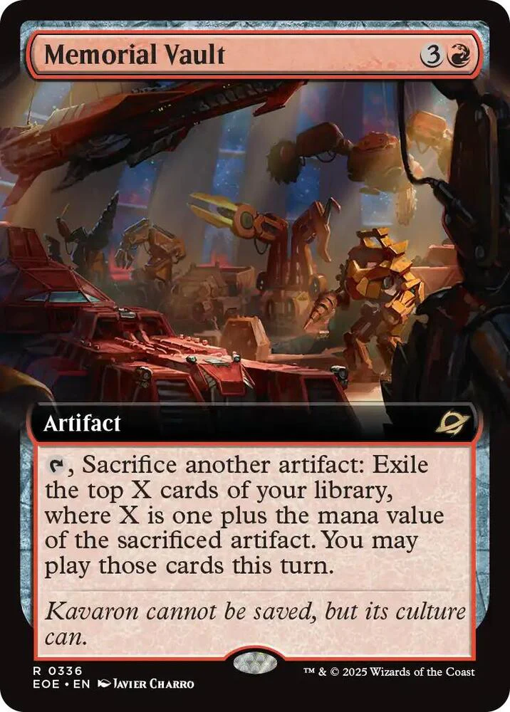 Memorial Vault  336/276 (Edge of Eternities)  - Extended Art Foil
