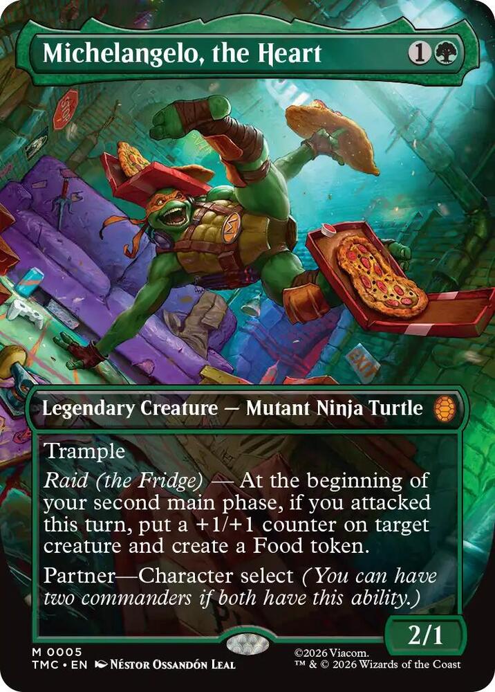 Michelangelo the Heart 0005 Borderless 5/0 (Commander: Teenage Mutant Ninja Turtles)