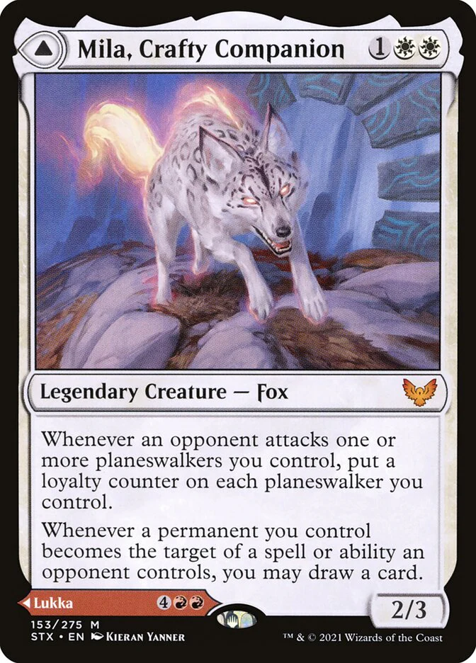 Mila, Crafty Companion // Lukka, Wayward Bonder 153/275 (Strixhaven: School of Mages)