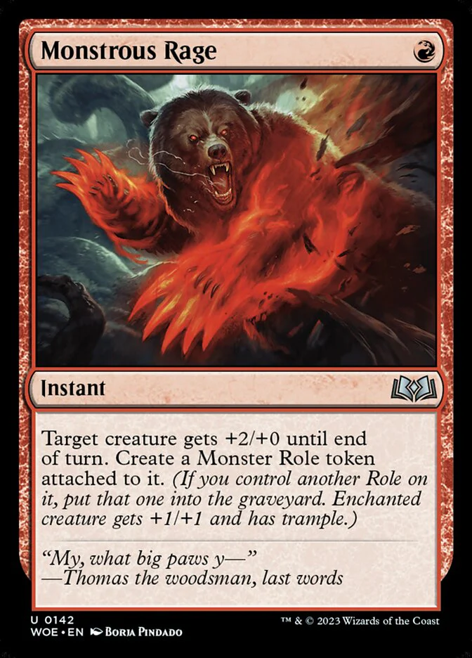 Monstrous Rage 142/276 (Wilds of Eldraine)  - Foil