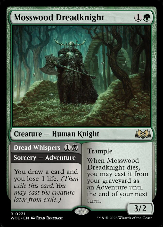 Mosswood Dreadknight // Dread Whispers 231/276 (Wilds of Eldraine)  - Foil