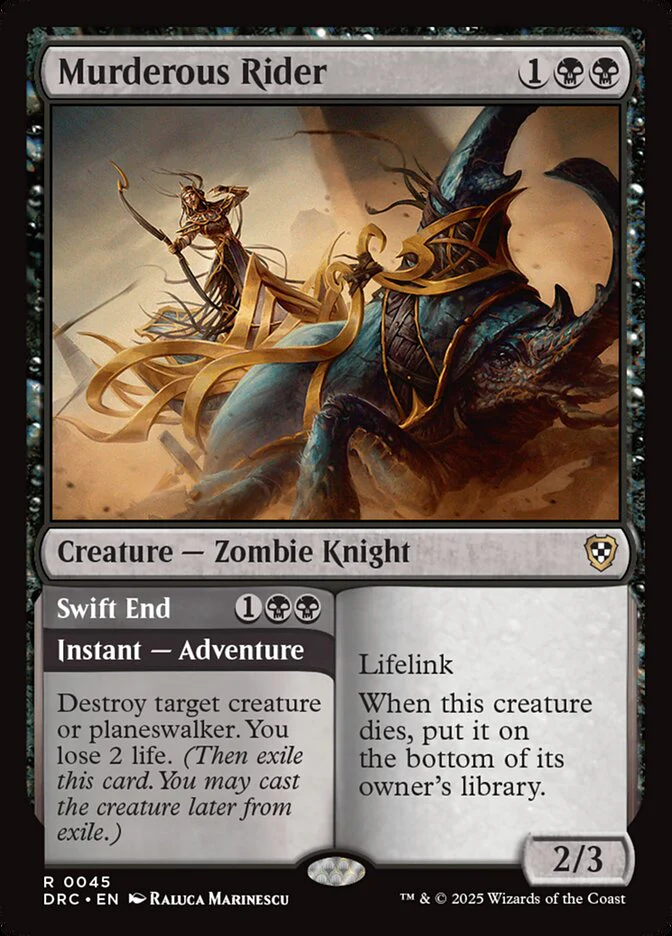 Murderous Rider // Swift End 45/187 (Commander: Aetherdrift)
