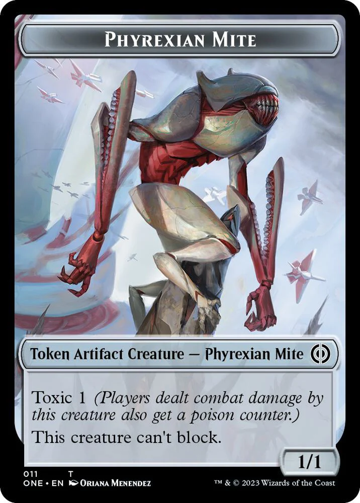 Phyrexian Mite 011 Emblem Koth Fire of Resistance Double sided Token  (Phyrexia: All Will Be One)  - Foil
