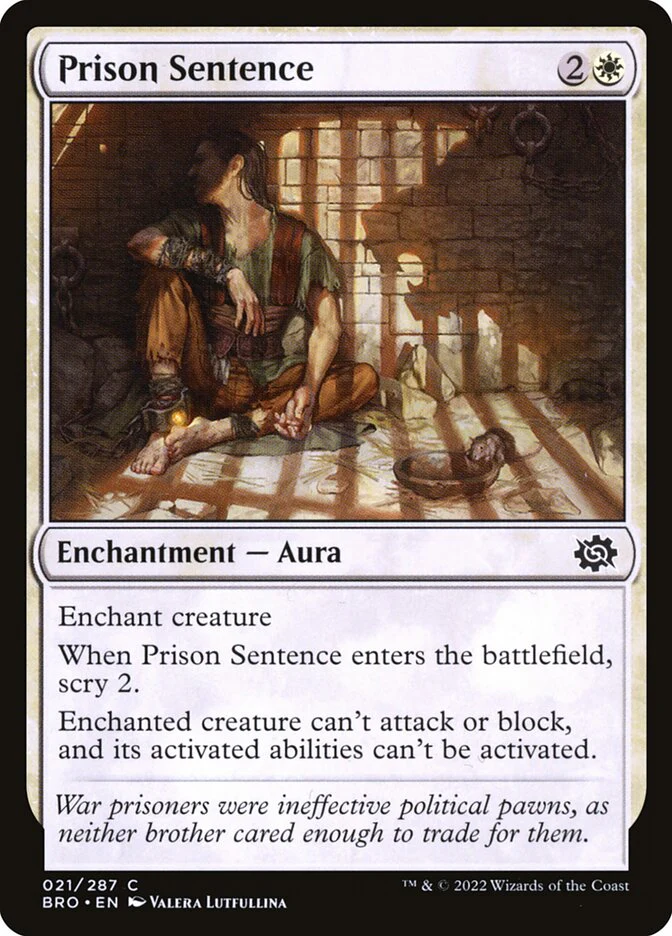 Prison Sentence 21/287 (The Brothers' War)