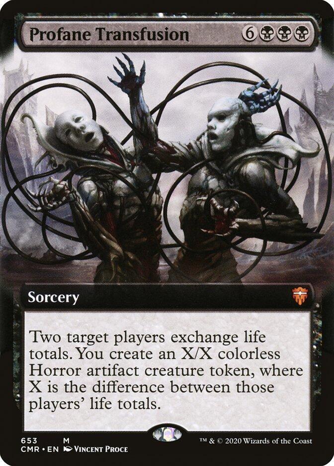 Profane Transfusion 653/361 (Commander Legends)  - Extended Art Foil