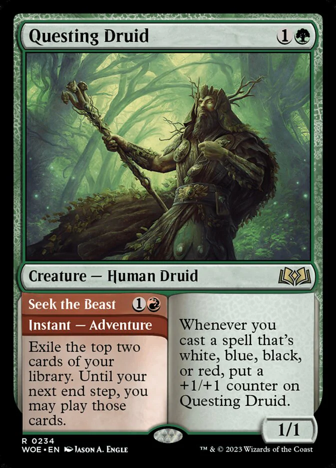 Questing Druid // Seek the Beast 234/276 (Wilds of Eldraine)  - Foil