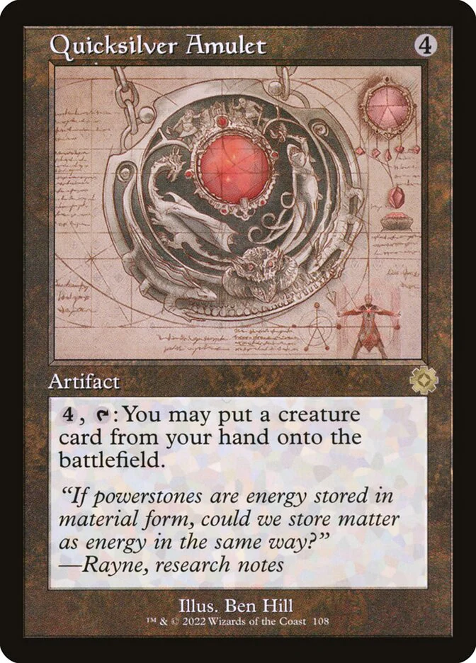 Quicksilver Amulet Schematic 108 (The Brothers' War: Retro Frame Artifacts) - Foil