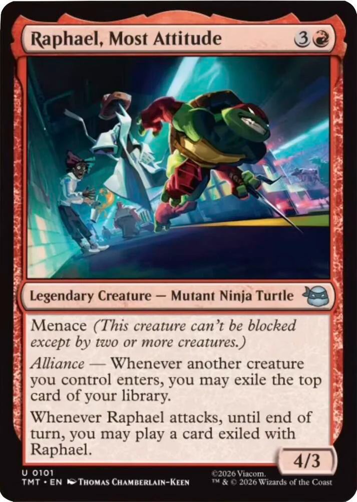 Raphael, Most Attitude 101/190 (Teenage Mutant Ninja Turtles)  - Foil
